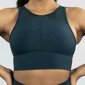 Buffbunny Viva La Vibe High Neck Sports Bra in Teal Green. Size: XS 